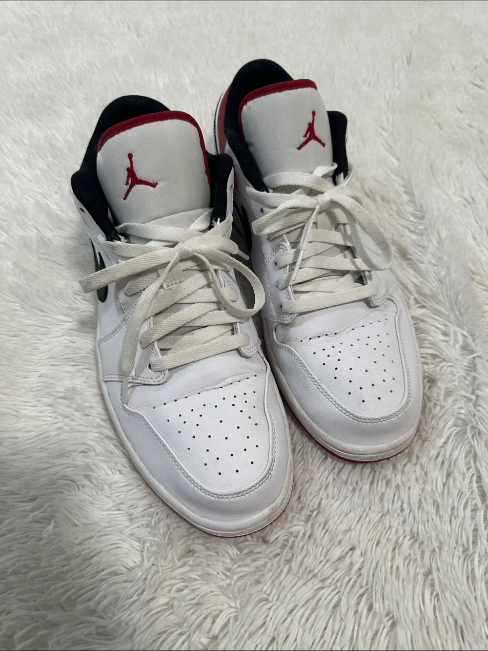 ❤️ Jordan 1 Low White University Red Shoe